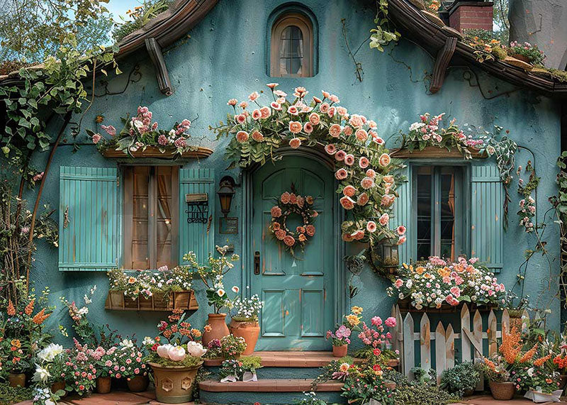 Les fleurs printanières d'Avezano décorent la toile de fond de la photographie de la serre