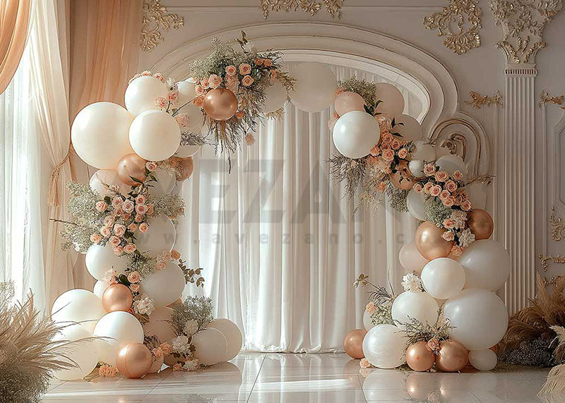 Avezano Bohemian Balloon Arch Pregnant Photo Photography Background