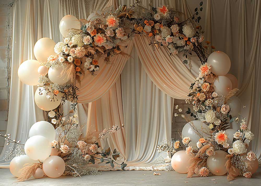Avezano Bohemian Flower Balloon Arch Photography Background