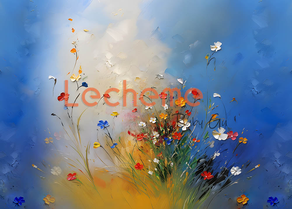 Toile de fond pour photographie de fleurs de peinture murale d'Avezano par Lecheme Ruby Gu