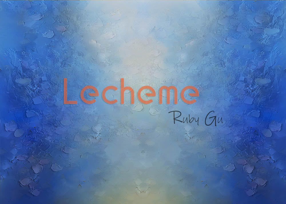 Toile de fond de photographie bleue avec peinture à l'huile d'Avezano par Lecheme Ruby Gu