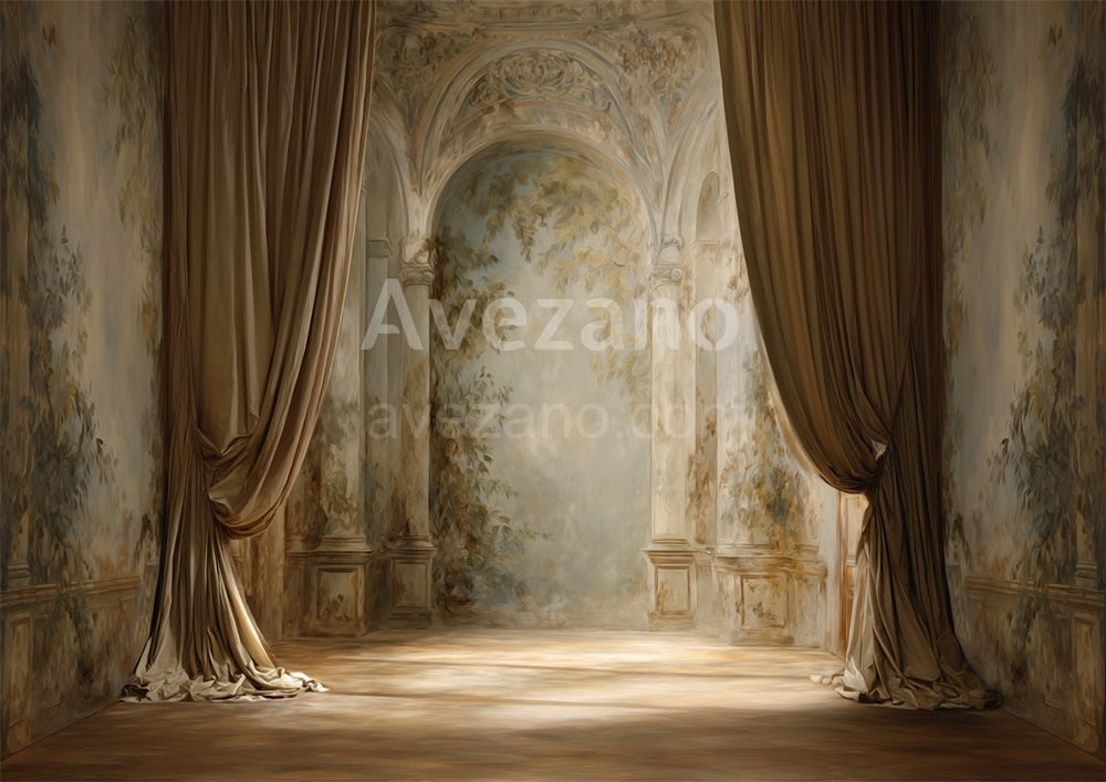 Avezano Baroque Arch Sunlit Oil Painting Photography Backdrop