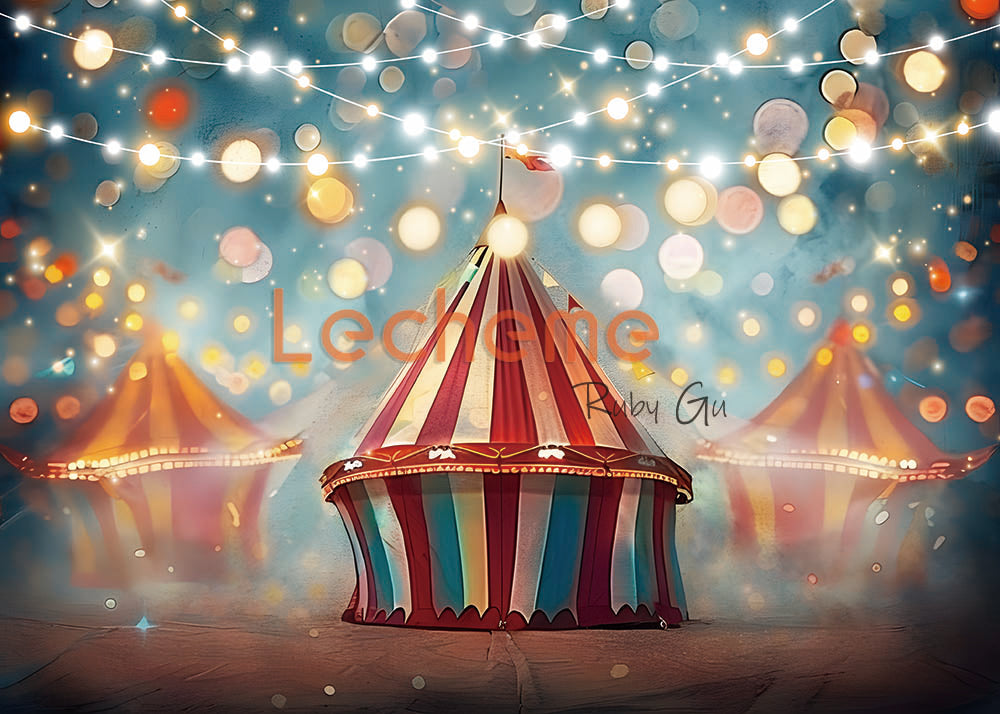 Toile de fond pour photographie de tentes et de lumières du cirque d'Avezano par Lecheme Ruby Gu