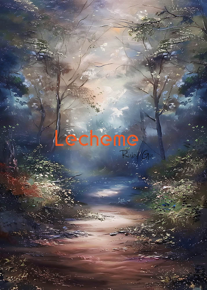 Toile de fond pour photographie du chemin forestier d'Avezano par Lecheme Ruby Gu