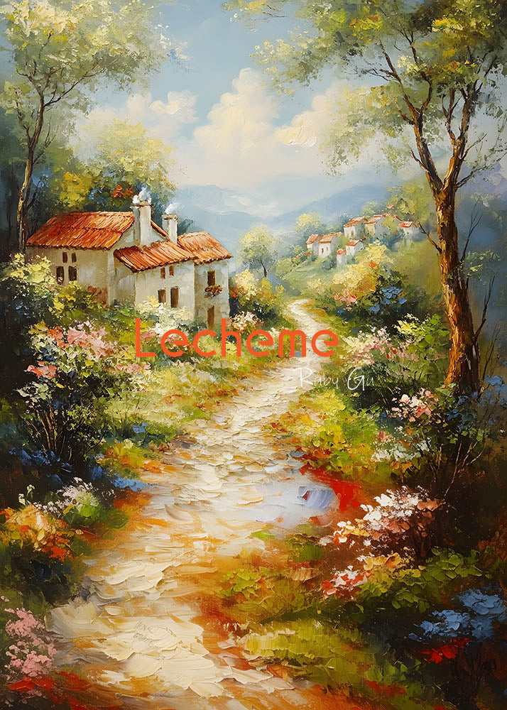 Avezano Country Dirt Road Oil Painting Photography Backdrop By Lecheme Ruby Gu