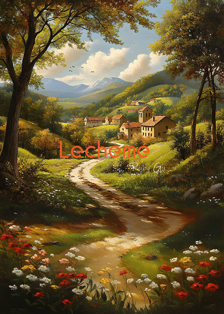 Avezano Fleurs Romantiques Rural Huile Panting Photographie Toile De Fond Par Lecheme Ruby Gu