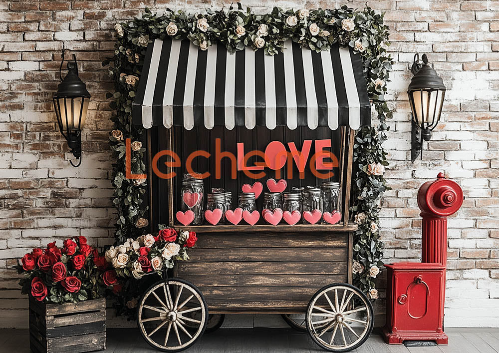 Avezano Valentine's Day Romantic Heart D Decoration Photography Backdrop By Lecheme Ruby Gu