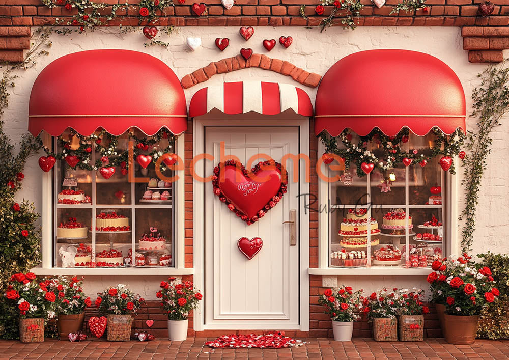 AvezanoValentine's Day Red Store Une toile de fond pour la photographie par Lecheme Ruby Gu