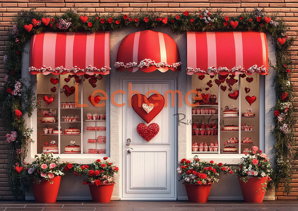 Toile de fond pour photographie du magasin rouge de la Saint-Valentin d'Avezano B par Lecheme Ruby Gu