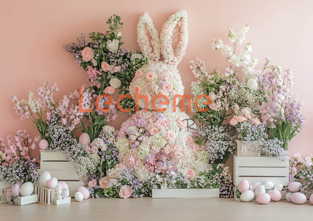 Avezano Fleurs de Pâques Lapin et œufs Une toile de fond pour photographie par Lecheme Ruby Gu