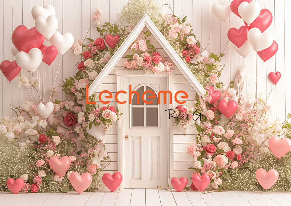 Avezano Valentine's Day Roas and White House Photography Backdrop By Lecheme Ruby Gu