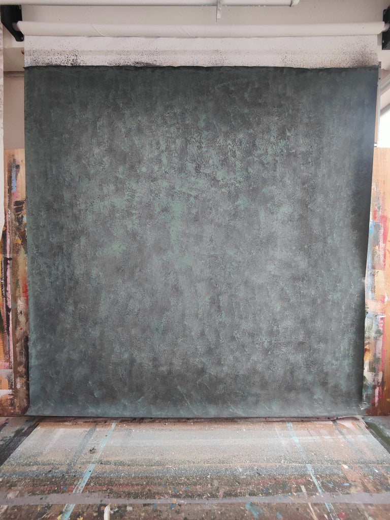 Avezano Black Green Gradient Texture Abstract Hand Painted Canvas Photography Backdrop