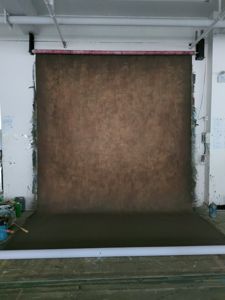 Toile de fond de photographie abstraite peinte à la main avec texture dégradée marron foncé d'Avezano