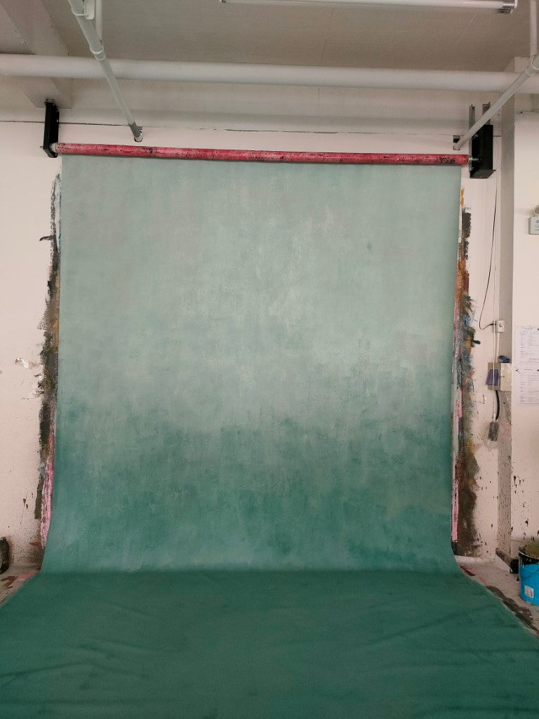 Avezano Vert Dégradé Dégradé Texture Abstraite Toile Peinte à la Main Photographie Toile de Fond