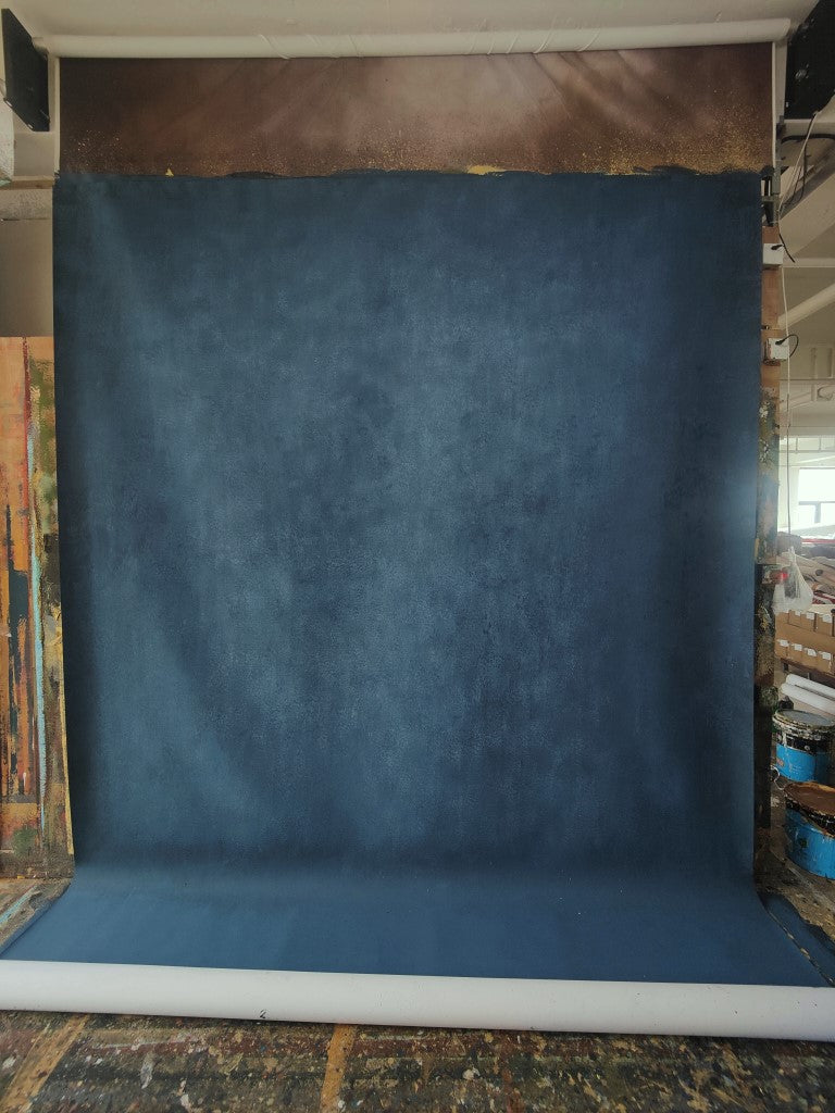 Avezano Blue Texture Abstract Hand Painted Canvas Photography Backdrop
