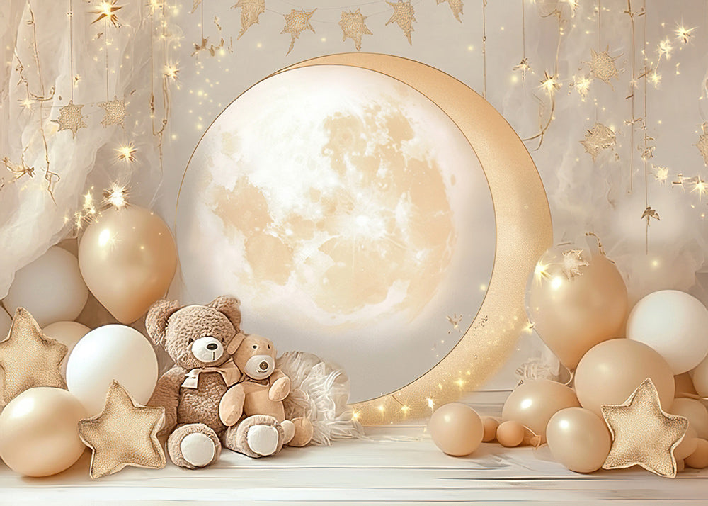 Fond de photographie d'ours en peluche et de ballons Avezano