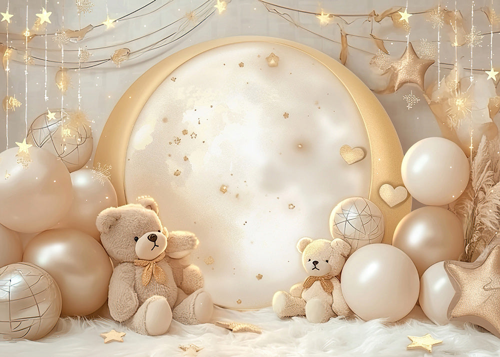 Fond de photographie de jouets et d'étoiles d'Avezano Bear