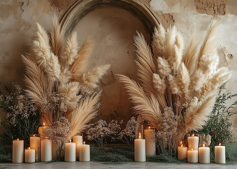 Avezano Bohemian Reeds and Candles Photography Backdrop