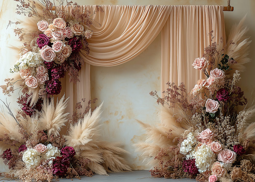 Avezano Purple and Pale Pink Roses Photography Backdrop