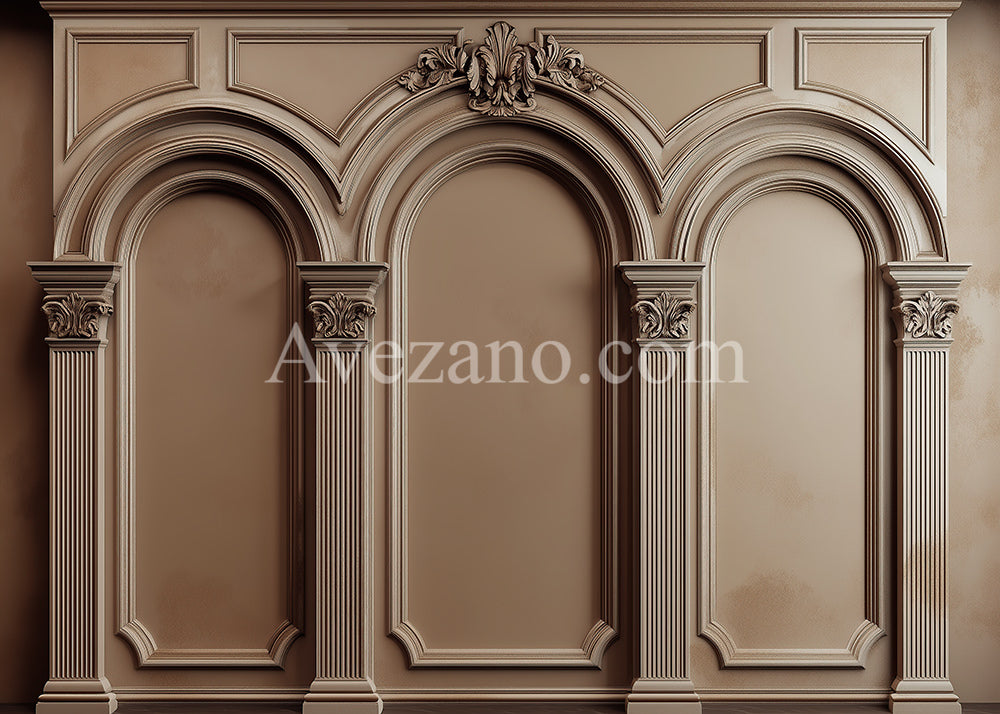 Toile de fond pour photographie murale avec rideaux bleus et roses roses d'Avezano