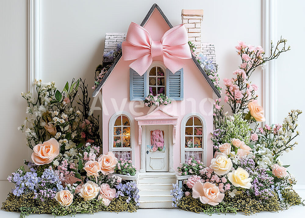 Avezano Small Pink Flowers House Photography Background