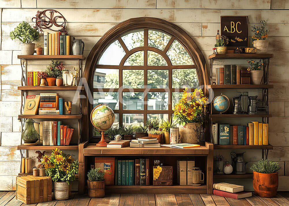 Bureau et toile de fond de photographie de ciel étoilé Avezano pour la rentrée scolaire