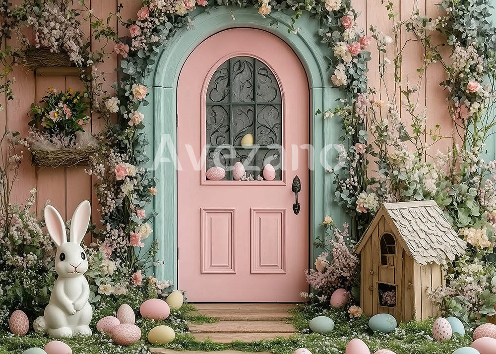 Avezano Pink Arch Door Easter Egg Photography Backdrop