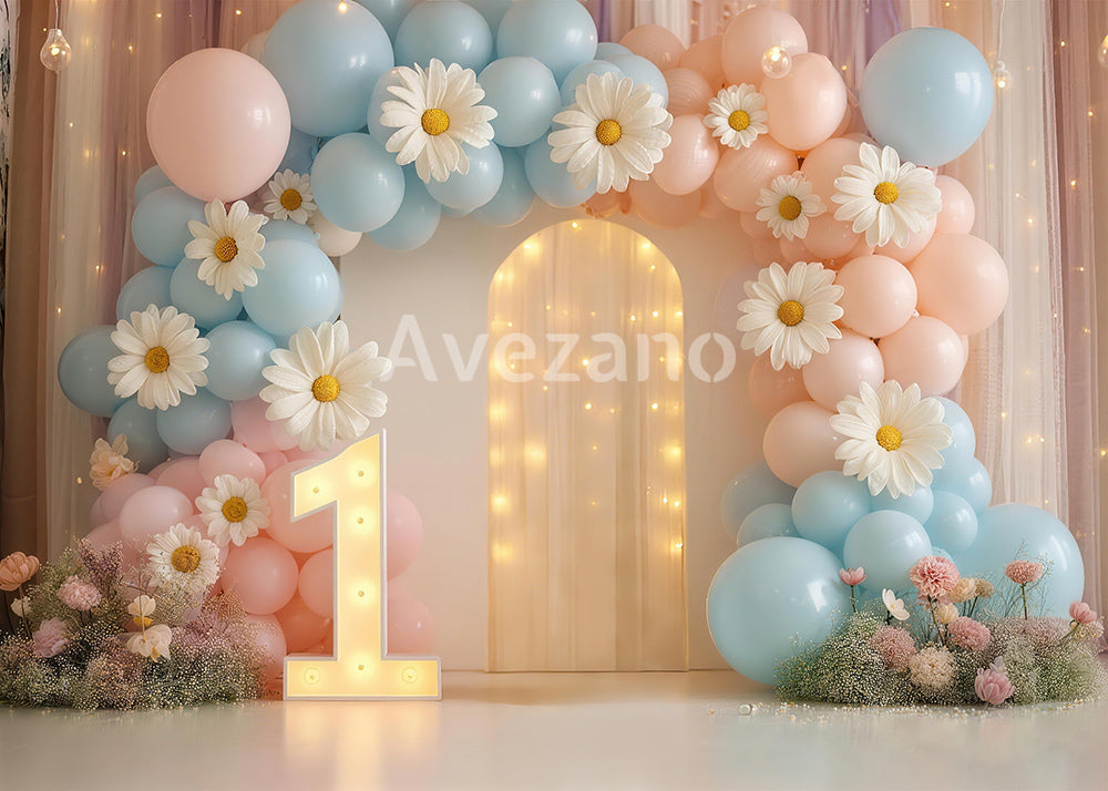 Toile de fond pour photographie de fleurs en pot et de portes printanières d'Avezano