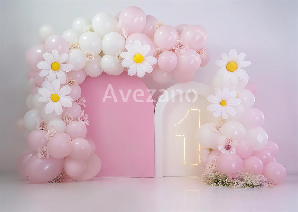 Toile de fond pour photographie de fleurs en pot et de portes printanières d'Avezano