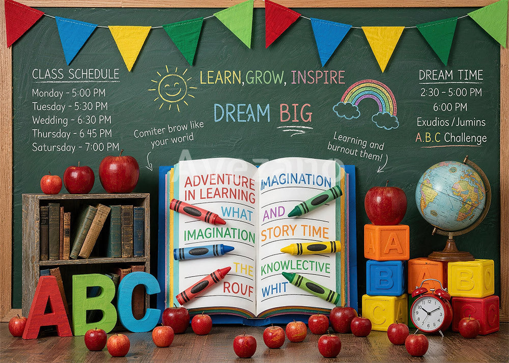 VIP Avezano Back to School Chalkboard Classroom Photography Backdrop