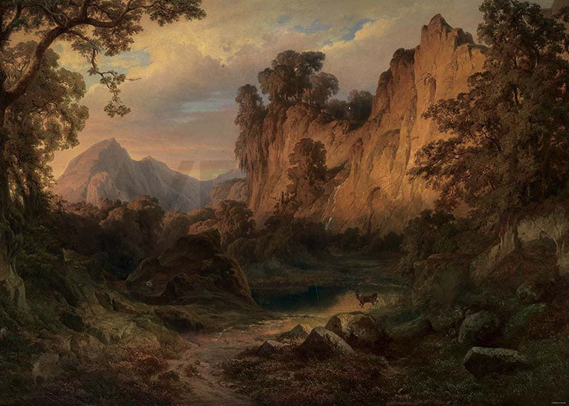 Avezano Mountain Oil Painting Style Photography Backdrop-AVEZANO