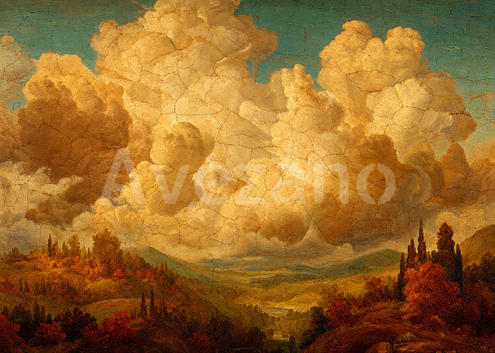 Avezano Golden Cloud Landscape Oil Painting Photography Backdrop