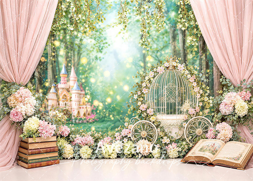 Avezano Fairy Forest Castle Floral Curtain Photography Backdrop