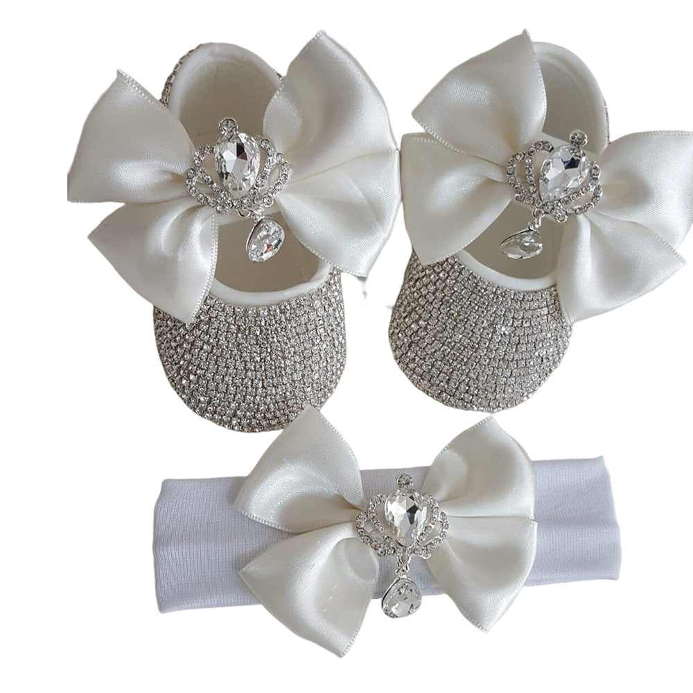 Avezano Newborn Princess Crystal Crown Shoes Photo Props