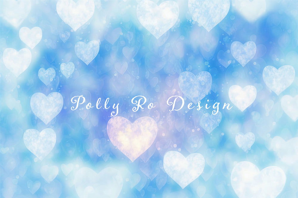 Avezano Blue Flash LOVE Heart Photography Backdrop Designed By Polly Ro Design-AVEZANO