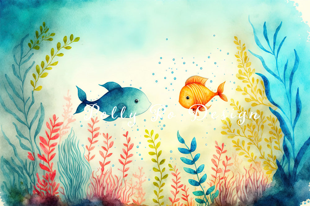 Avezano Seaweed and Fish Photography Backdrop Designed By Polly Ro Design-AVEZANO