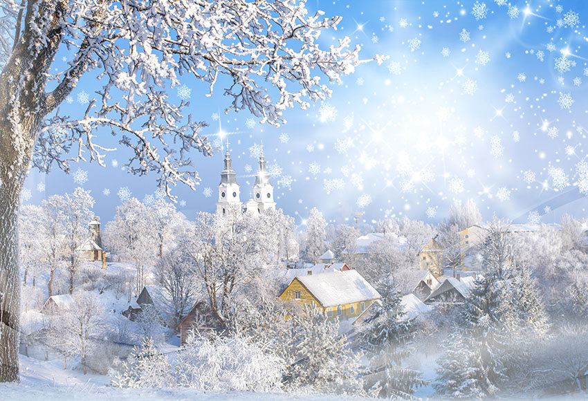 VIP Clearance Sale Avezano Winter Snow and Sunshine Photography Backdrop