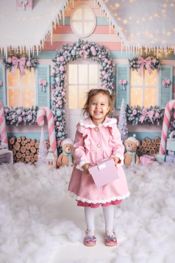 Avezano Pastel Christmas House Christmas Backdrop Designed By Polly Ro Design