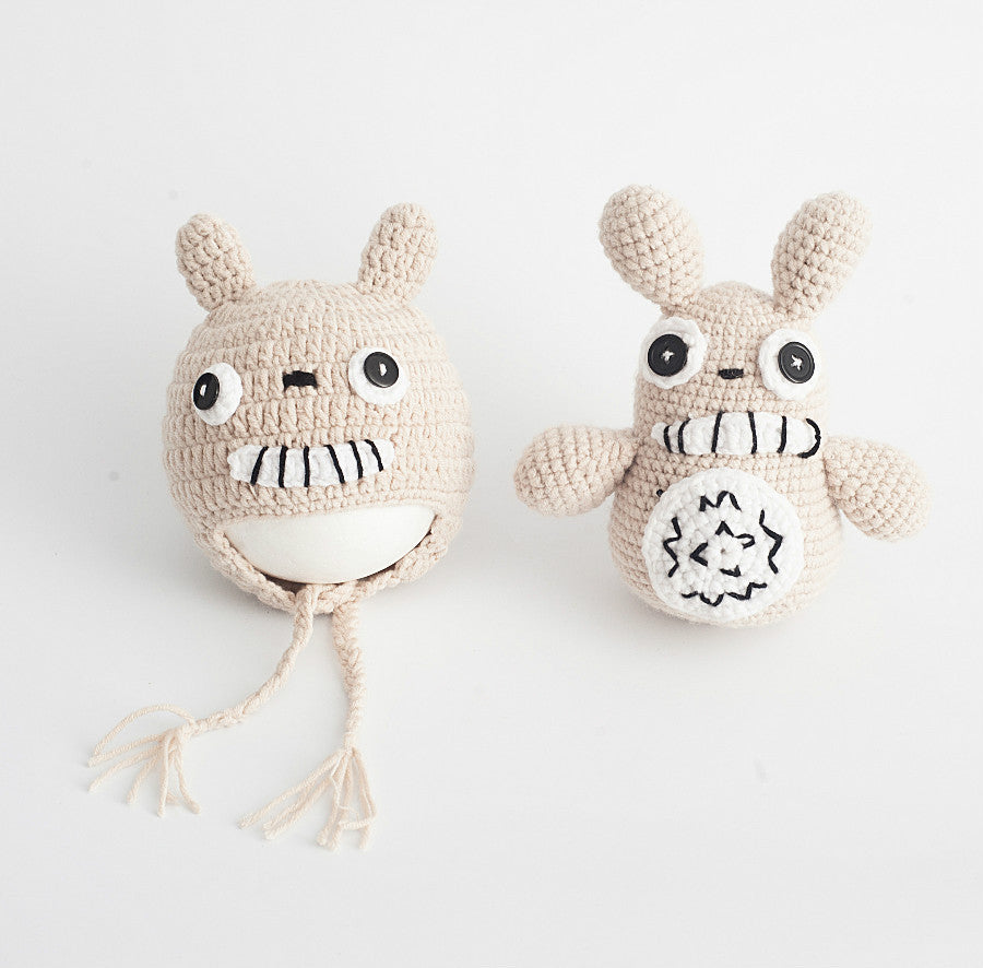 Avezano Ensemble de photographie pour enfants avec dessin animé et tricot en laine Totoro