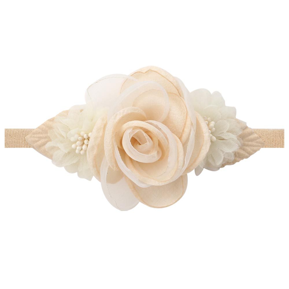 Avezano Baby Full Moon Photo Beige Pearl Headband