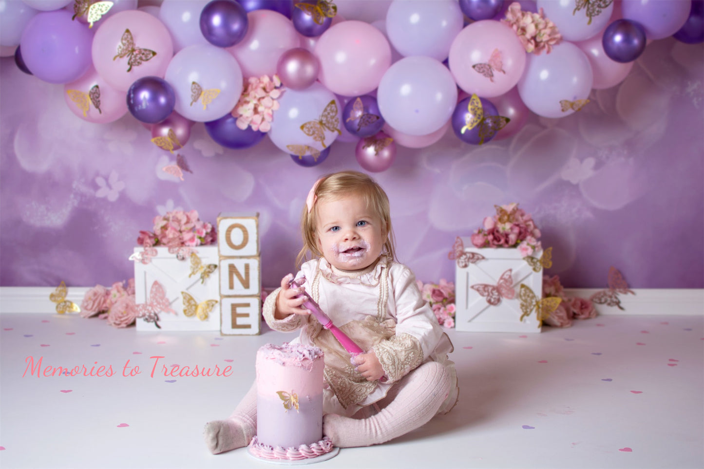 Avezano Light Purple Butterfly Theme Backdrop for Photography By Paula Easton