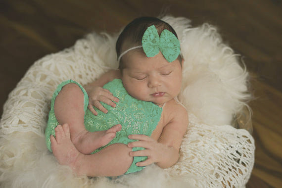 Avezano Baby Lace Toddler Pants with Lace Headband Set