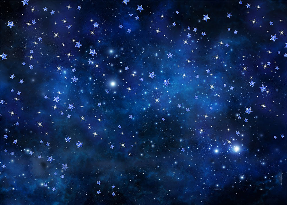 Avezano Blue Background And Stars Bokeh Backdrop-AVEZANO