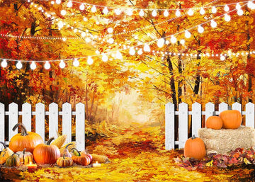 Avezano Autumn Maple Leaves and Pumpkins Photography Backdrop-AVEZANO