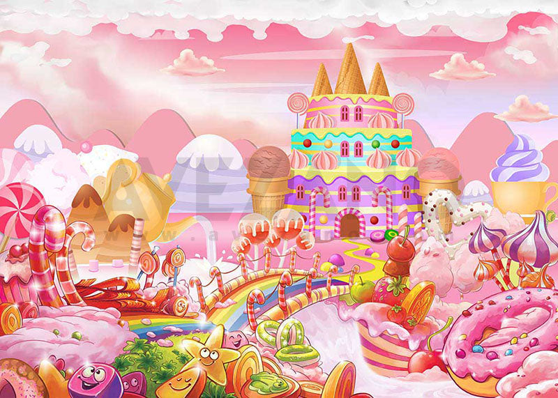 Avezano Summer Ice Cream Castle Candy Land Photography Background-AVEZANO