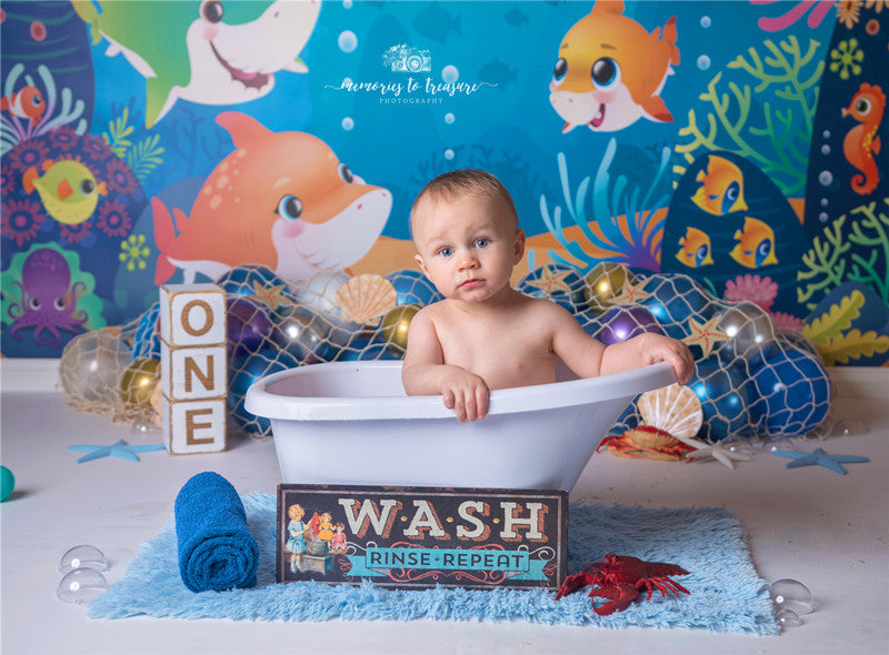 Avezano Underwater World Small Shark Backdrop for Photography By Paula Easton