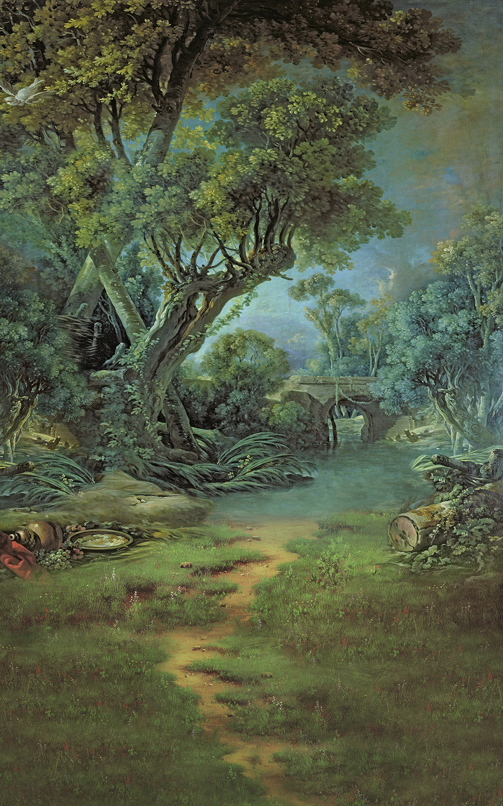 Avezano Under the Wild Bridge Oil Painting Style Photography Backdrop-AVEZANO