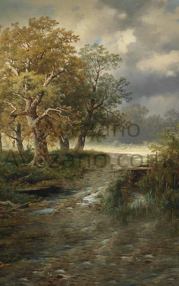 Avezano Dirt Road Oil Painting Style Photography Backdrop-AVEZANO