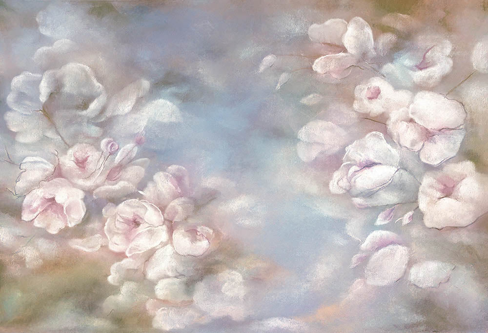 Avezano Hand Painted Flowers Photography Backdrop