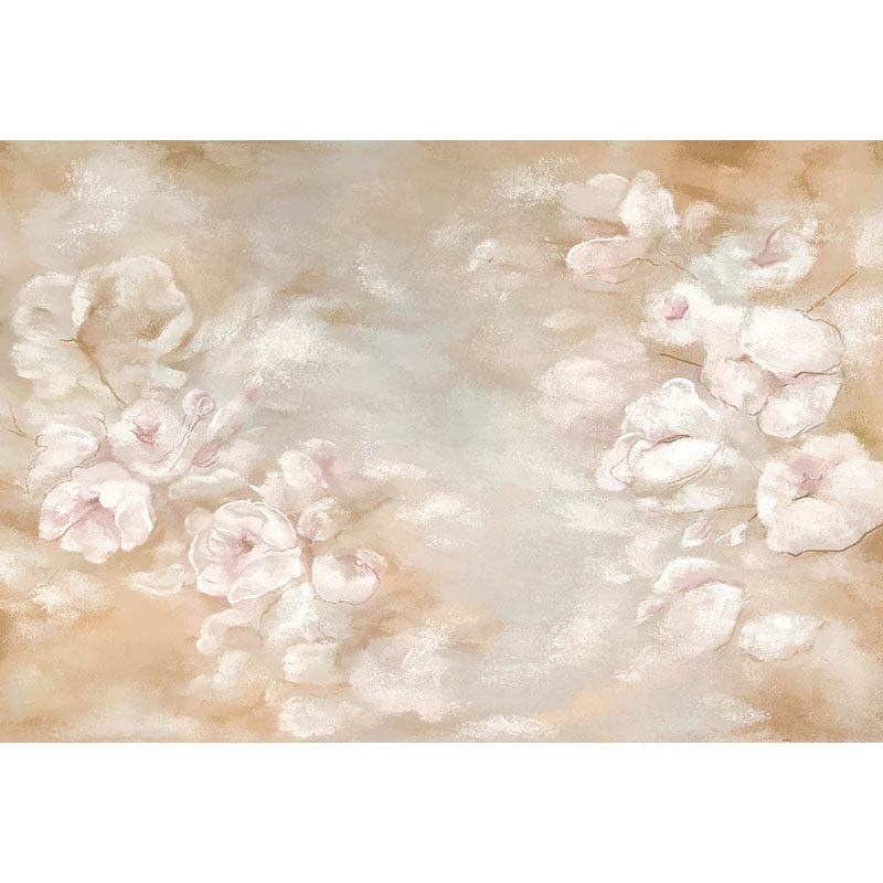 Avezano Light Yellow Hand Painted Flowers Photography Backdrop-AVEZANO